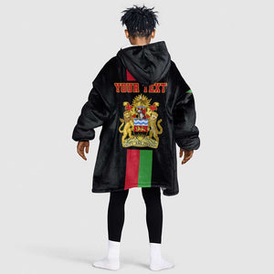 Personalized Malawi KId Wearable Blanket Hoodie with Coat of Arms Flag Style