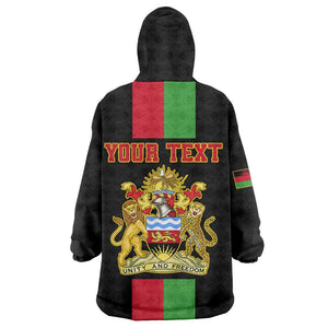 Personalized Malawi KId Wearable Blanket Hoodie with Coat of Arms Flag Style