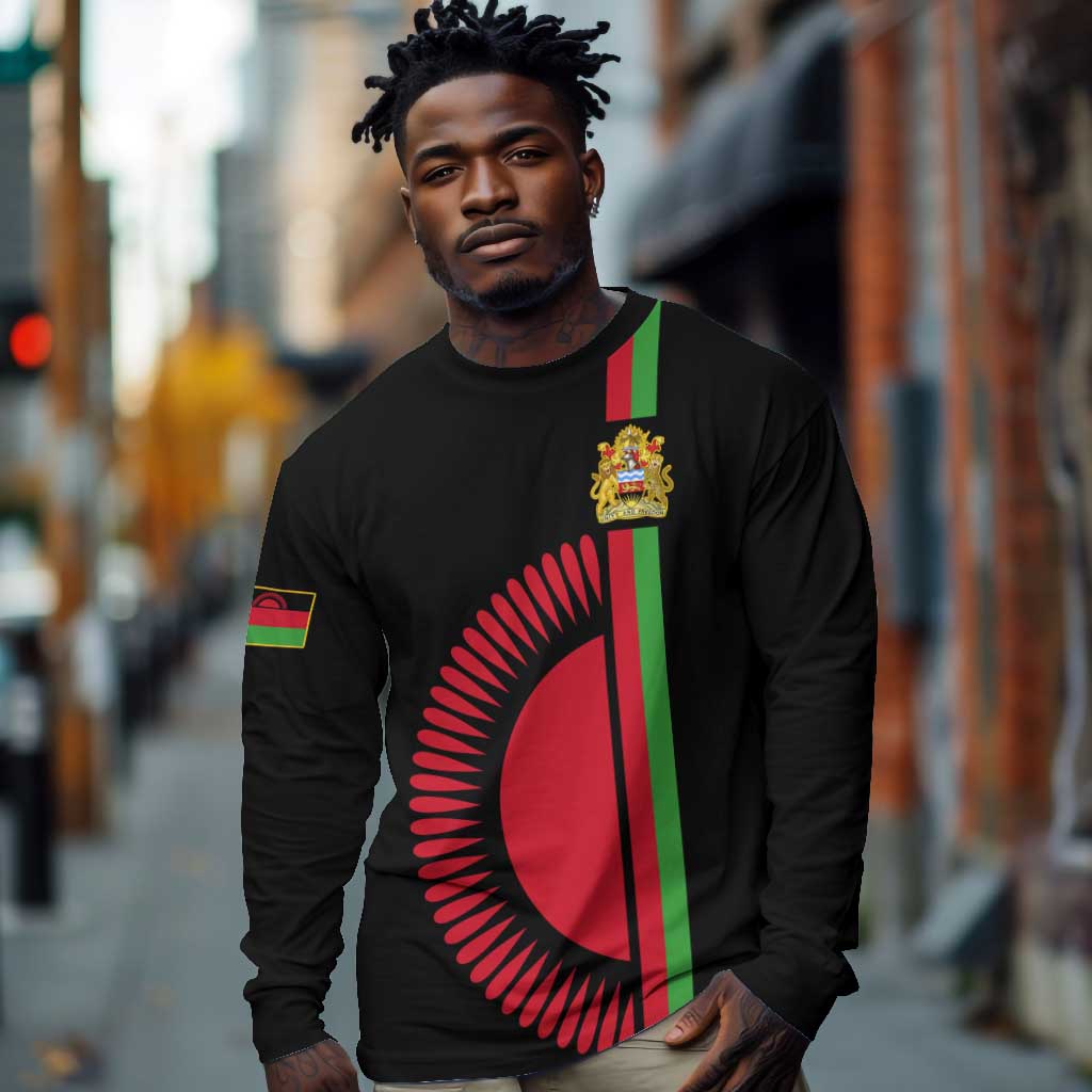 Personalized Malawi Long Sleeve Shirt with Coat of Arms Flag Style LT01