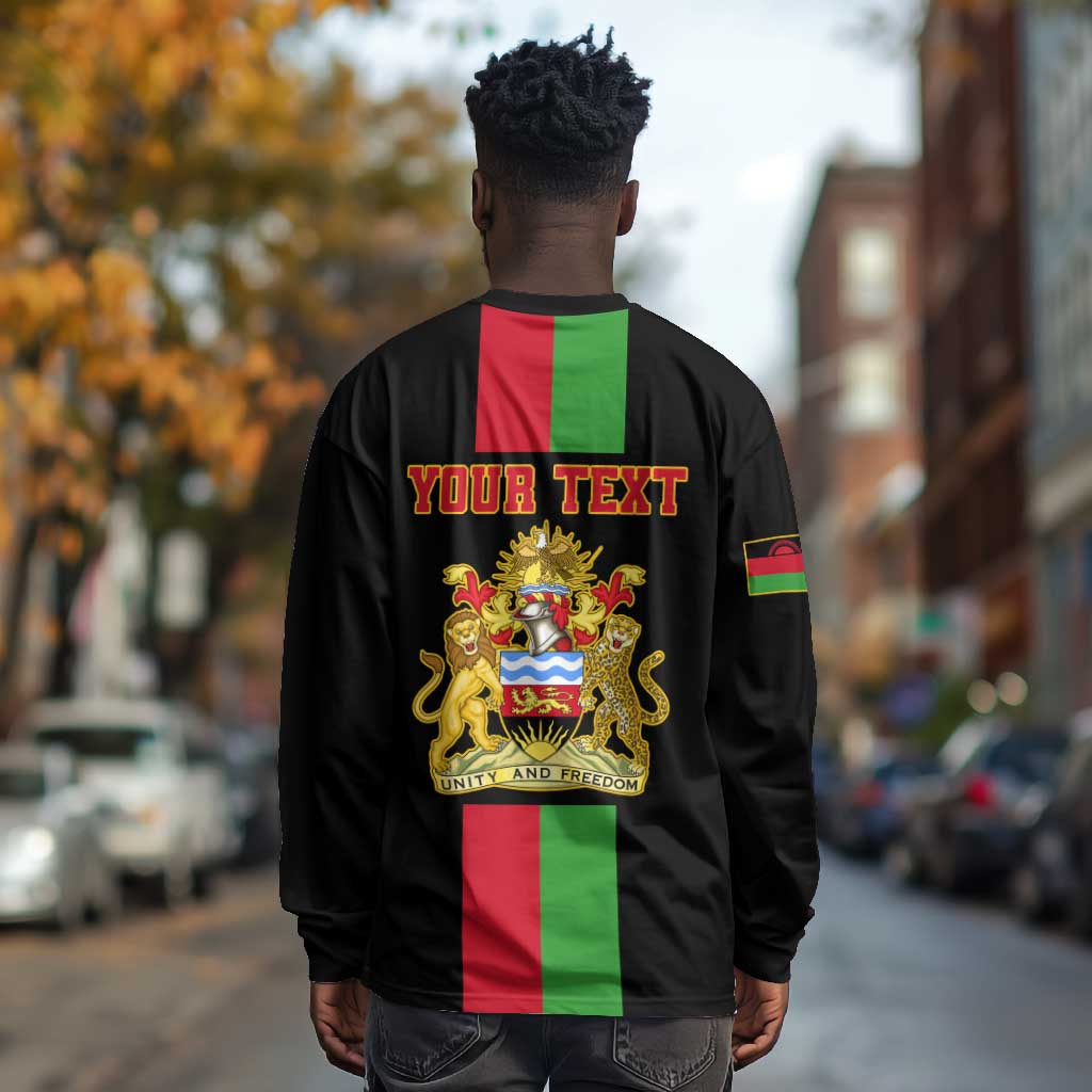 Personalized Malawi Long Sleeve Shirt with Coat of Arms Flag Style LT01