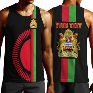 Personalized Malawi Men Tank Top with Coat of Arms Flag Style