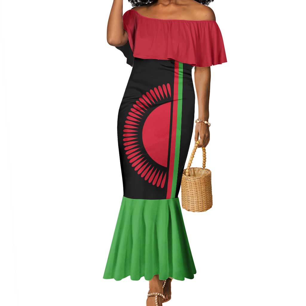 Personalized Malawi Mermaid Dress with Coat of Arms Flag Style