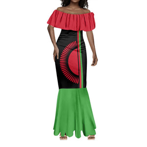 Personalized Malawi Mermaid Dress with Coat of Arms Flag Style