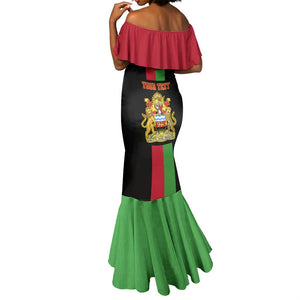 Personalized Malawi Mermaid Dress with Coat of Arms Flag Style