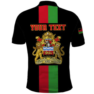 Personalized Malawi Polo Shirt with Coat of Arms Flag Style