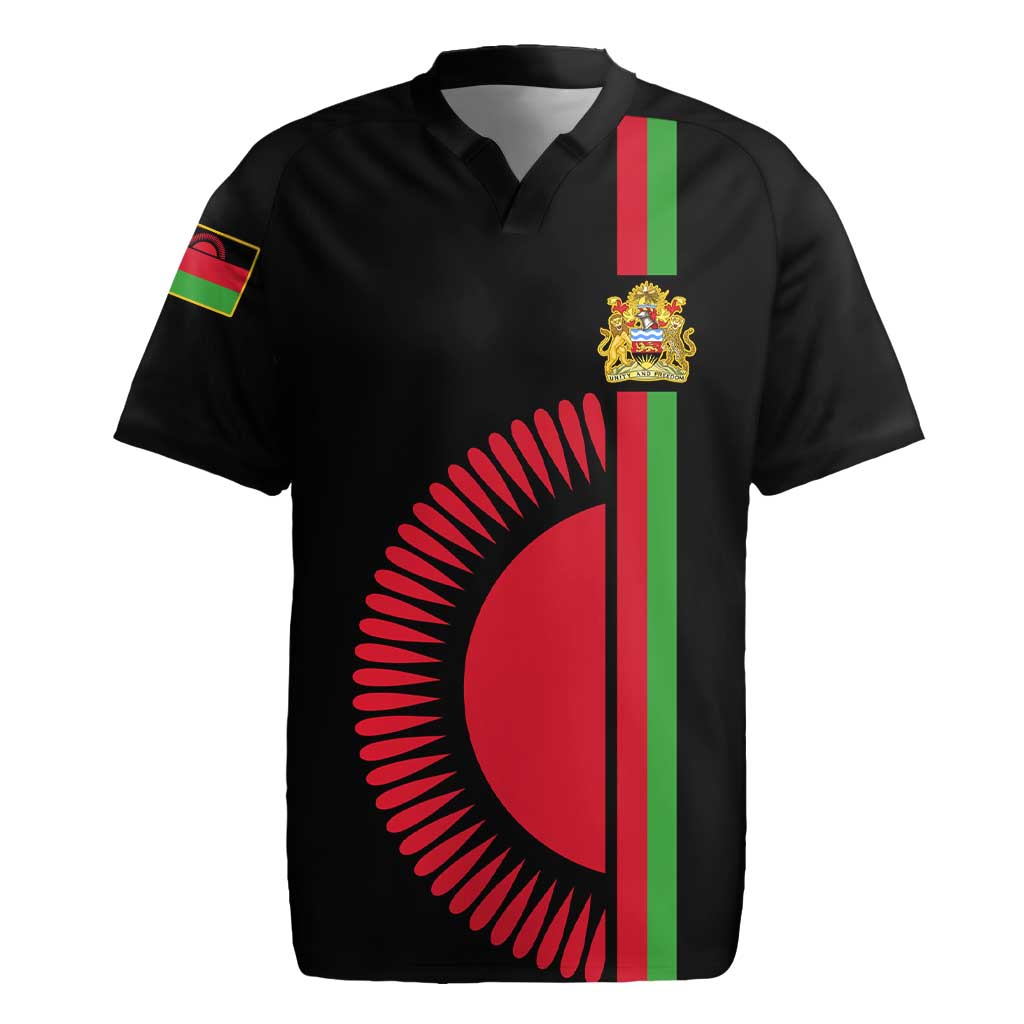 Personalized Malawi Rugby Jersey with Coat of Arms Flag Style