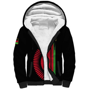 Personalized Malawi Sherpa Hoodie with Coat of Arms Flag Style