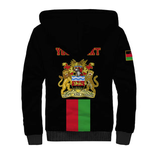 Personalized Malawi Sherpa Hoodie with Coat of Arms Flag Style