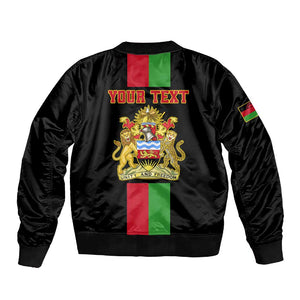 Personalized Malawi Sleeve Zip Bomber Jacket with Coat of Arms Flag Style