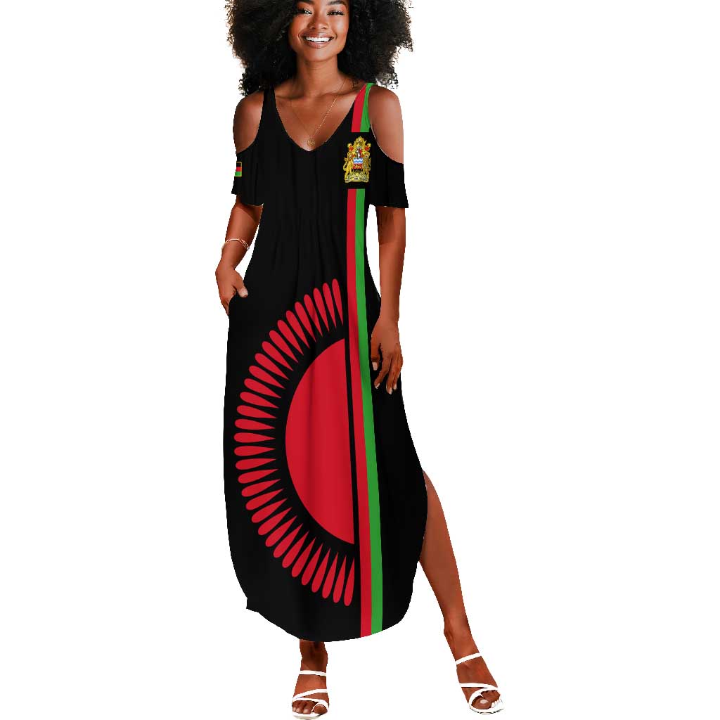 Personalized Malawi Summer Maxi Dress with Coat of Arms Flag Style