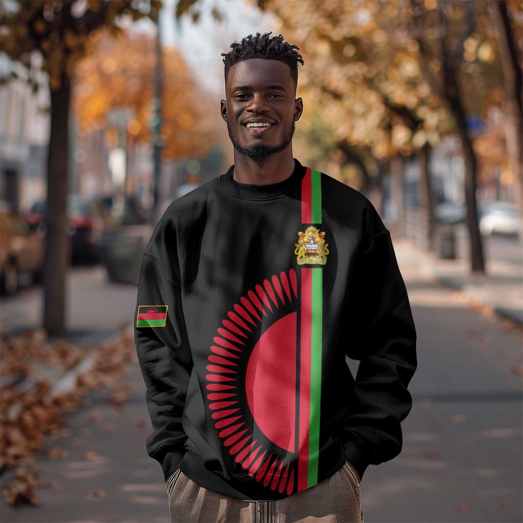 Personalized Malawi Sweatshirt with Coat of Arms Flag Style