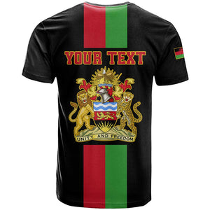 Personalized Malawi T shirt with Coat of Arms Flag Style