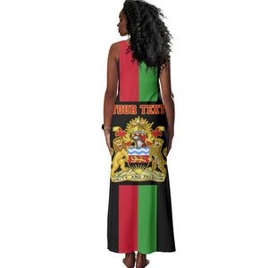 Personalized Malawi Tank Maxi Dress with Coat of Arms Flag Style