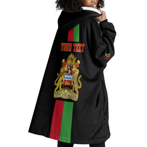 Personalized Malawi Wearable Blanket Hoodie with Coat of Arms Flag Style