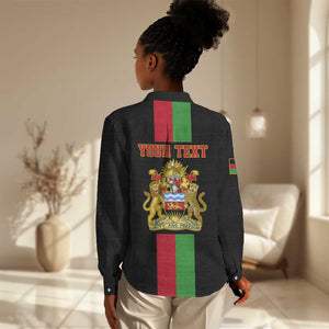 Personalized Malawi Women Casual Shirt with Coat of Arms Flag Style