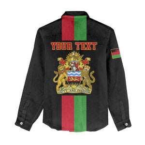 Personalized Malawi Women Casual Shirt with Coat of Arms Flag Style