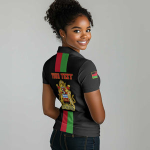 Personalized Malawi Women Polo Shirt with Coat of Arms Flag Style LT01