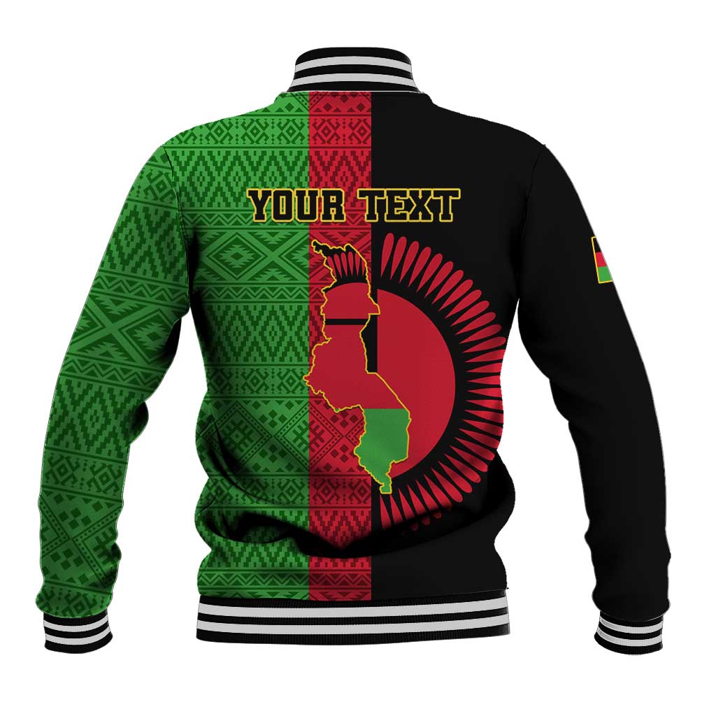 Personalized Malawi Baseball Jacket with Coat of Arms and African Pattern LT01
