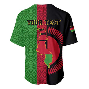 Personalized Malawi Baseball Jersey with Coat of Arms and African Pattern