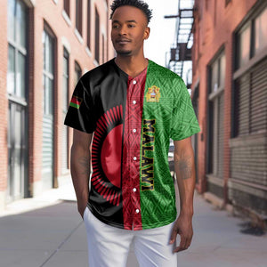 Personalized Malawi Baseball Jersey with Coat of Arms and African Pattern