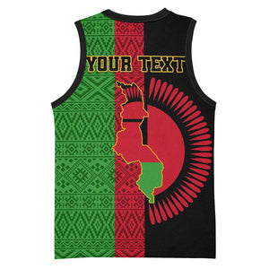 Personalized Malawi Basketball Jersey with Coat of Arms and African Pattern LT01