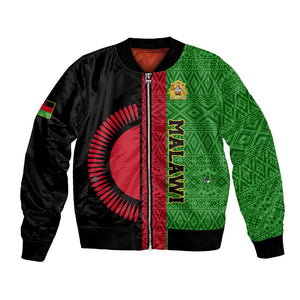 Personalized Malawi Bomber Jacket with Coat of Arms and African Pattern