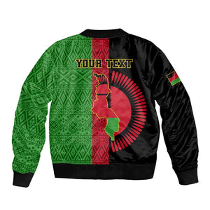 Personalized Malawi Bomber Jacket with Coat of Arms and African Pattern