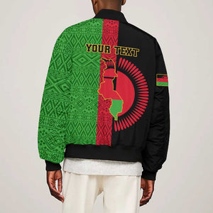 Personalized Malawi Bomber Jacket with Coat of Arms and African Pattern