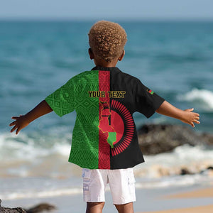 Personalized Malawi Kid Hawaiian Shirt with Coat of Arms and African Pattern