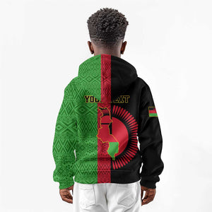 Personalized Malawi Kid Hoodie with Coat of Arms and African Pattern