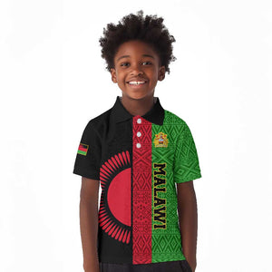 Personalized Malawi Kid Polo Shirt with Coat of Arms and African Pattern