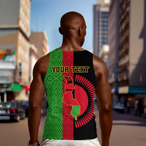 Personalized Malawi Men Tank Top with Coat of Arms and African Pattern