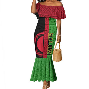 Personalized Malawi Mermaid Dress with Coat of Arms and African Pattern