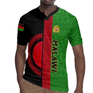 Personalized Malawi Rugby Jersey with Coat of Arms and African Pattern