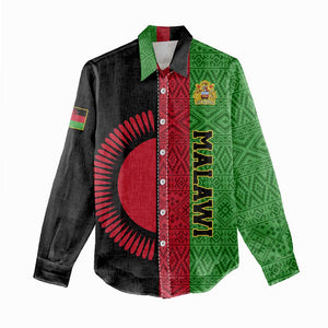 Personalized Malawi Women Casual Shirt with Coat of Arms and African Pattern