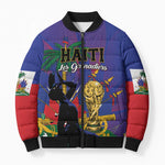Custom Haiti World Football 2026 Bomber Puffer Jacket Go Les Grenadiers