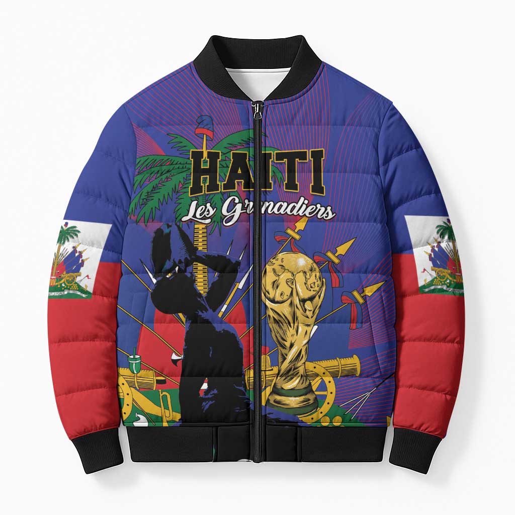 Custom Haiti World Football 2026 Bomber Puffer Jacket Go Les Grenadiers