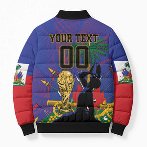 Custom Haiti World Football 2026 Bomber Puffer Jacket Go Les Grenadiers