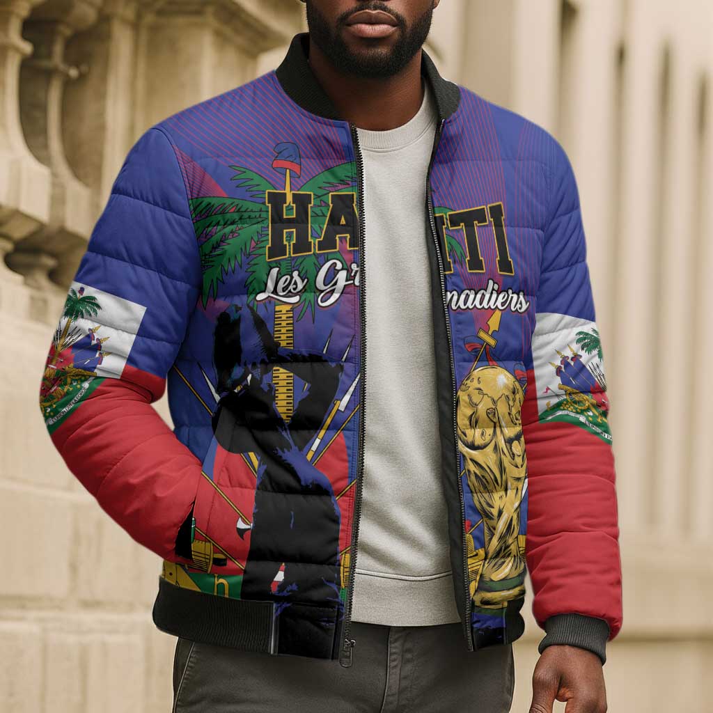 Custom Haiti World Football 2026 Bomber Puffer Jacket Go Les Grenadiers