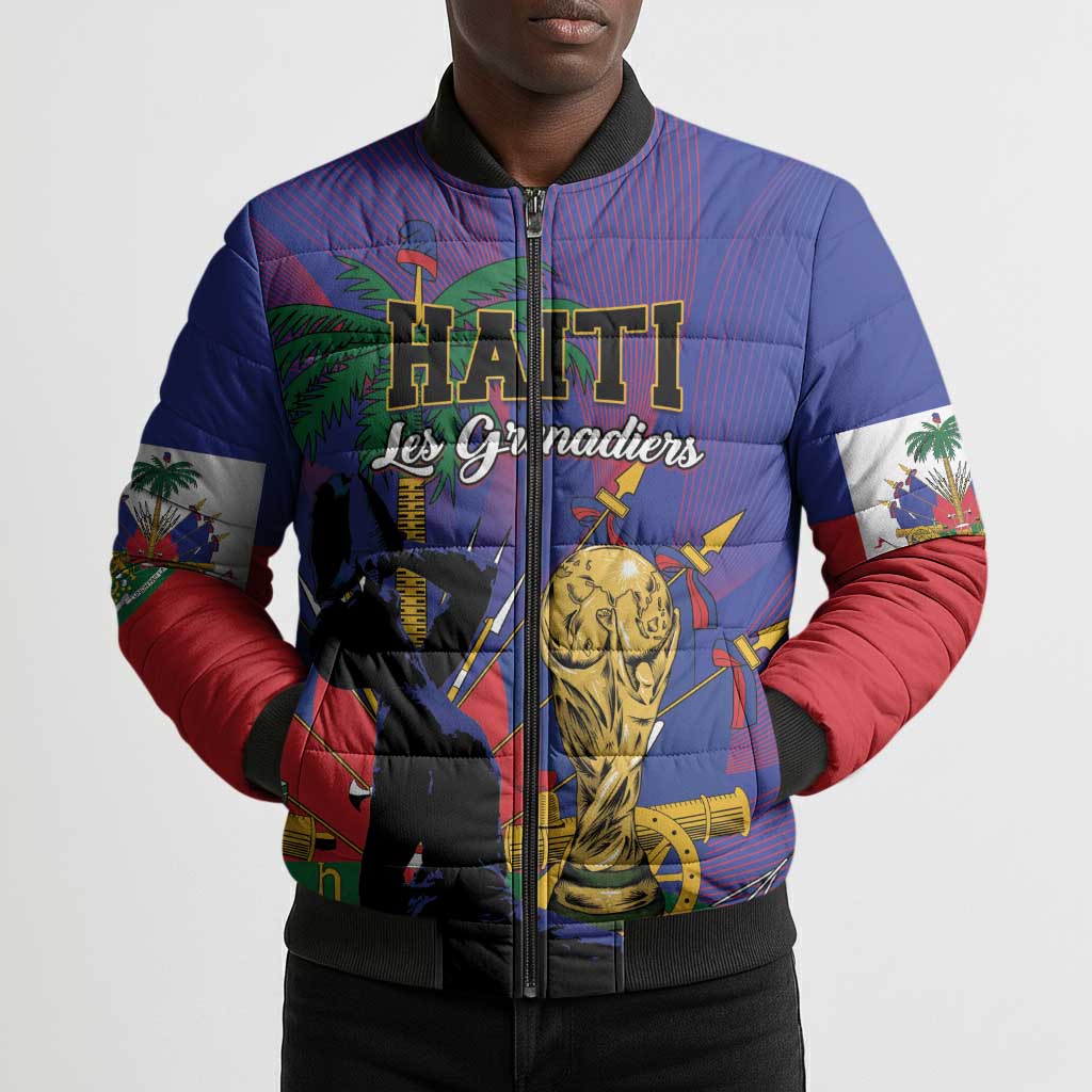 Custom Haiti World Football 2026 Bomber Puffer Jacket Go Les Grenadiers