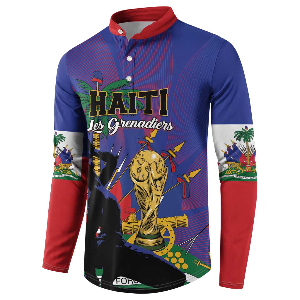 Custom Haiti World Football 2026 Button Sweatshirt Go Les Grenadiers