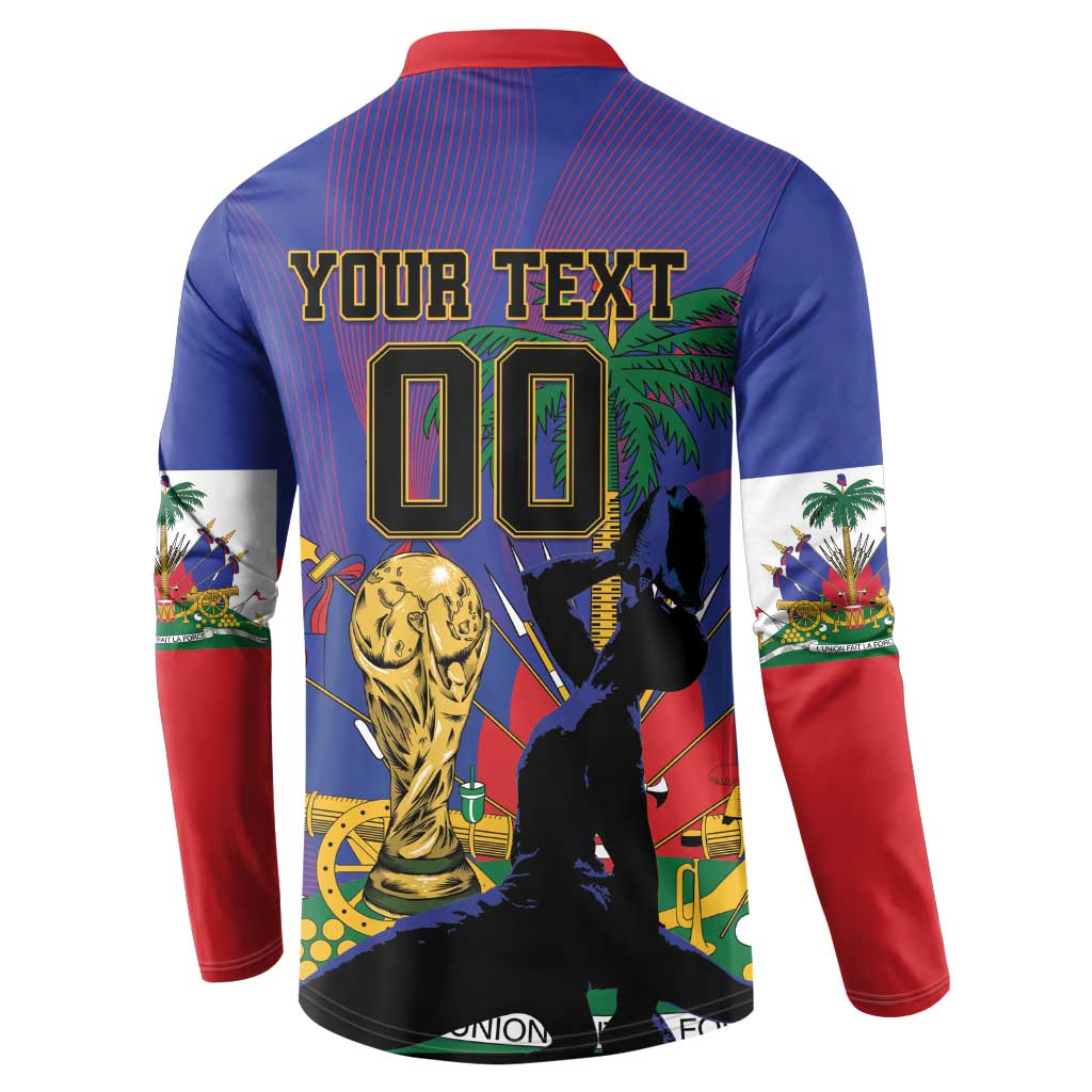 Custom Haiti World Football 2026 Button Sweatshirt Go Les Grenadiers