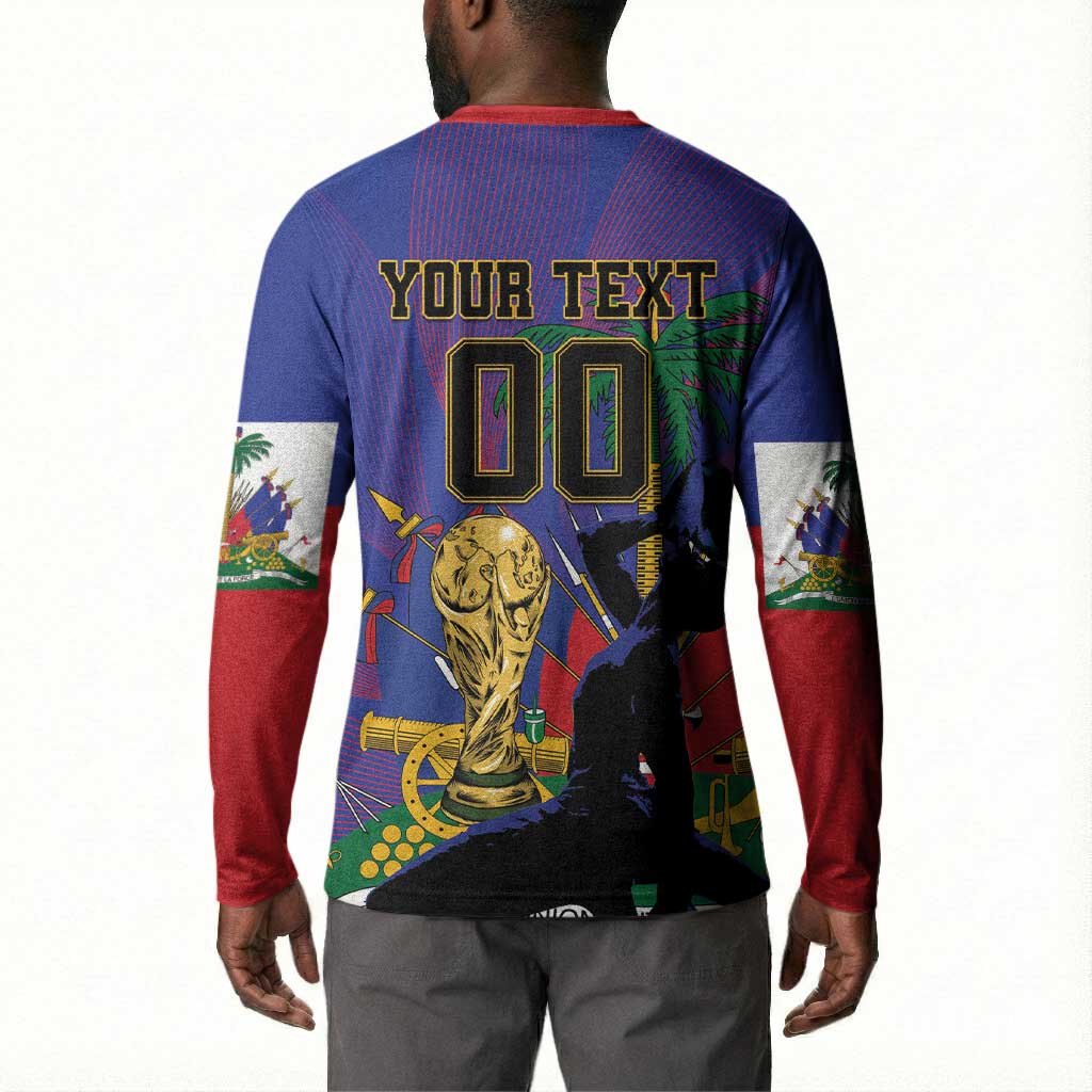 Custom Haiti World Football 2026 Button Sweatshirt Go Les Grenadiers