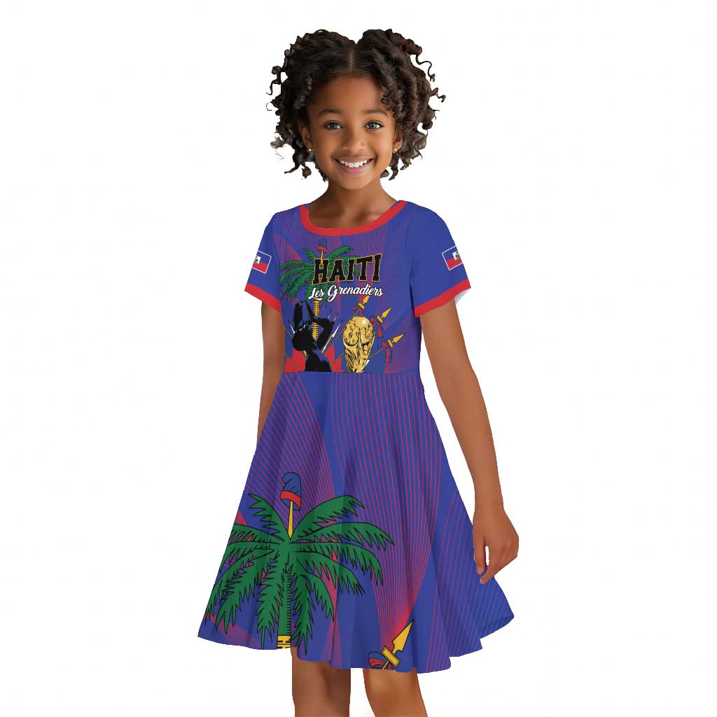 Custom Haiti World Football 2026 Kid Short Sleeve Dress Go Les Grenadiers LT01
