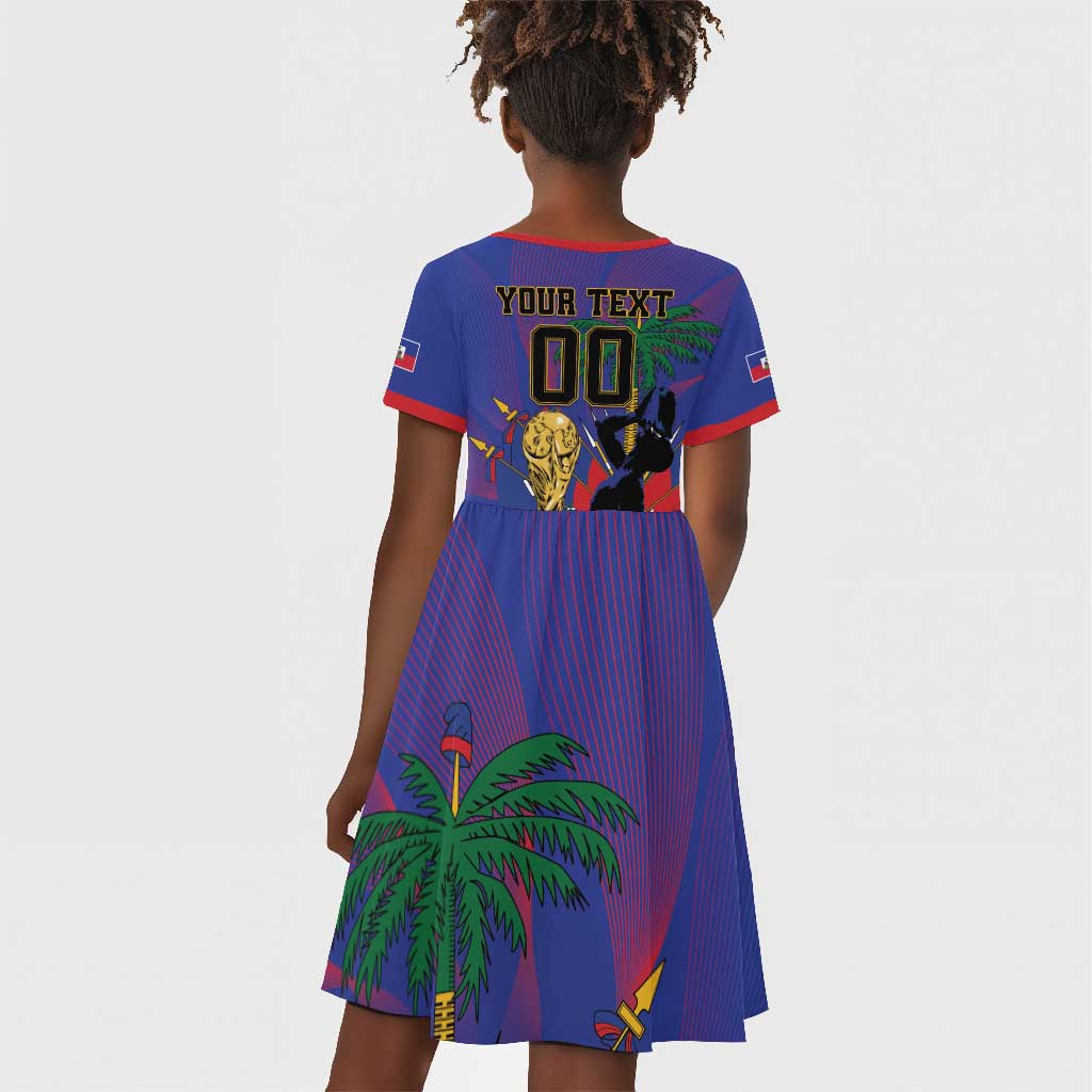 Custom Haiti World Football 2026 Kid Short Sleeve Dress Go Les Grenadiers LT01