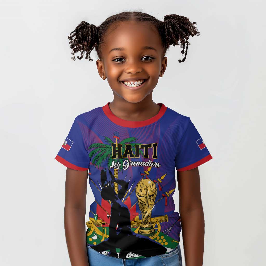 Custom Haiti World Football 2026 Kid T shirt Go Les Grenadiers LT01
