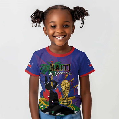 Custom Haiti World Football 2026 Kid T shirt Go Les Grenadiers LT01