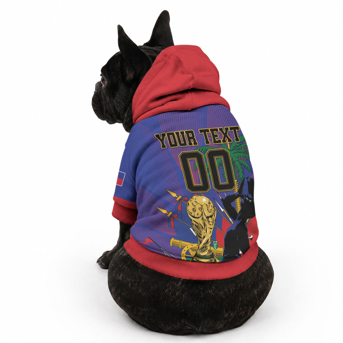 Custom Haiti World Football 2026 Pet Hoodie Go Les Grenadiers