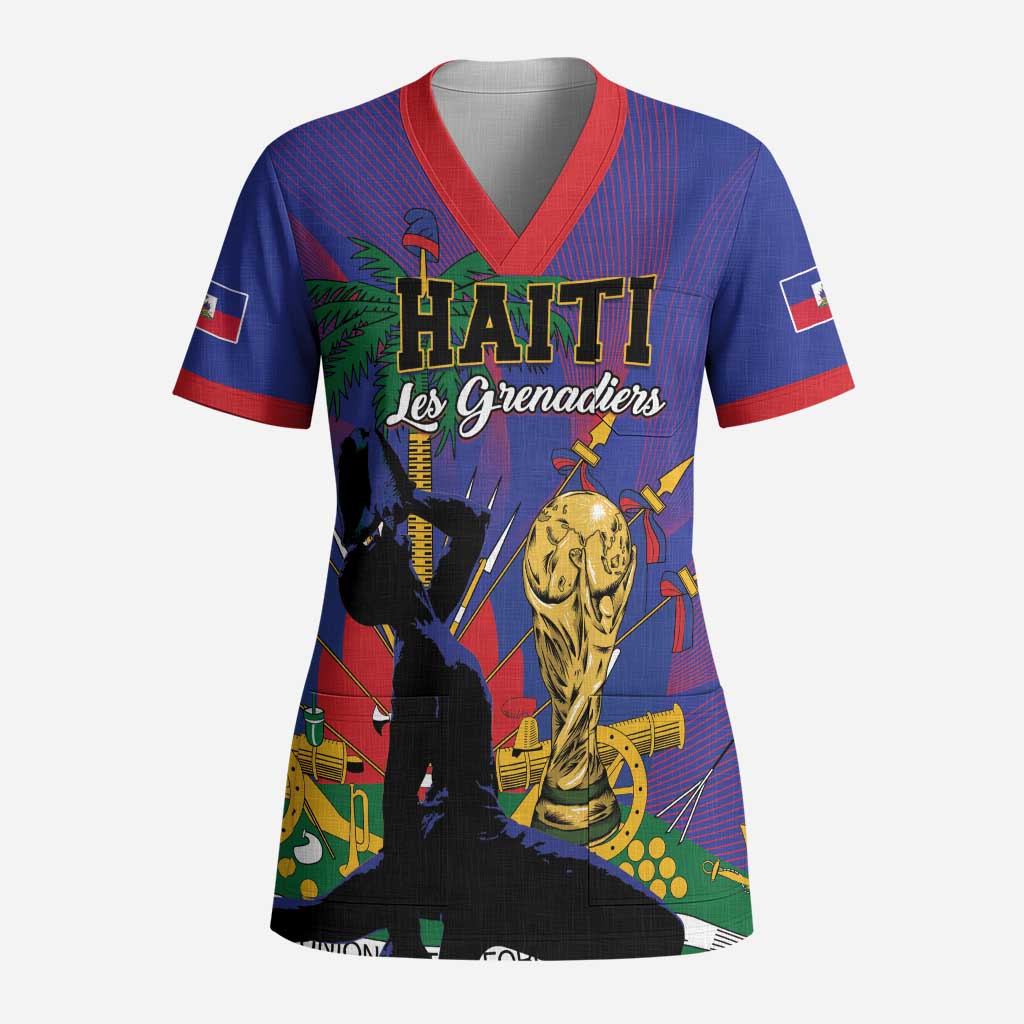 Custom Haiti World Football 2026 Scrub Top Go Les Grenadiers - African Pride