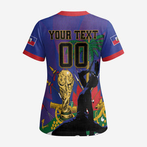 Custom Haiti World Football 2026 Scrub Top Go Les Grenadiers - African Pride